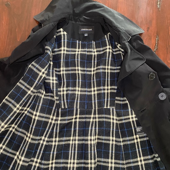 London Fog Black Trench Coat Women’s Size Small - Picture 6 of 11